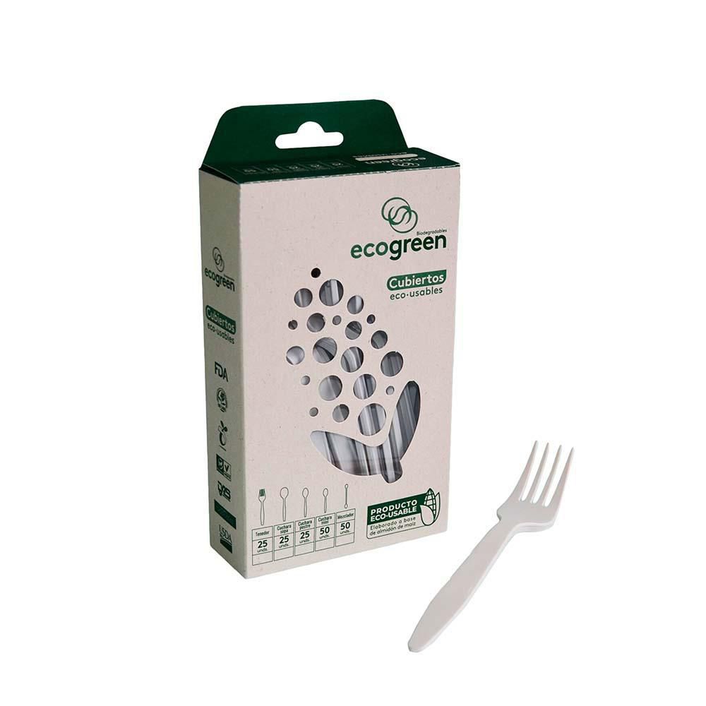 Tenedores desechables ECOGREEN ecousables img #1