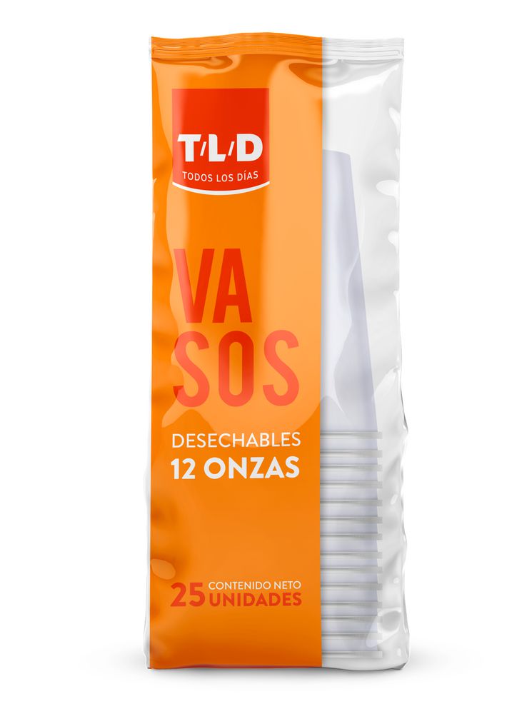 Vasos desechables T/L/D TODOS LOS DIAS blanco 12 Oz img #1