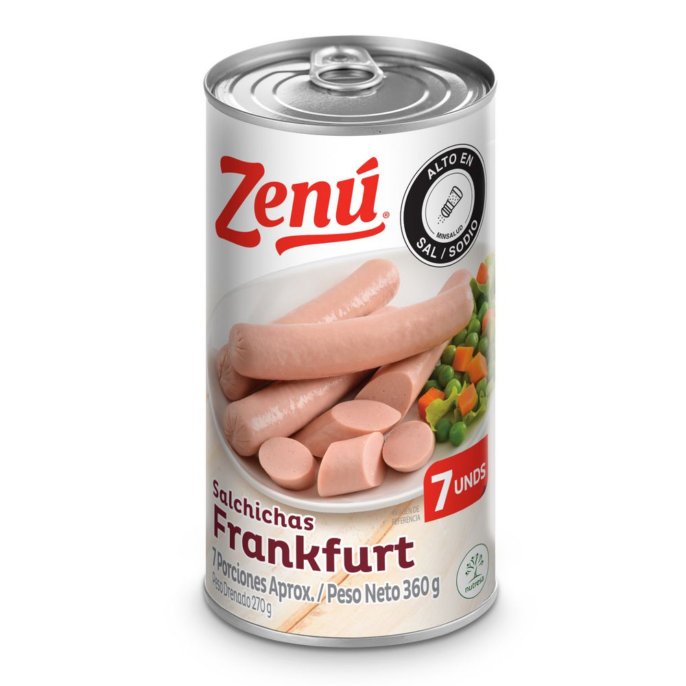 Salchicha ZENU frankfurt lata (270  gr) img #2