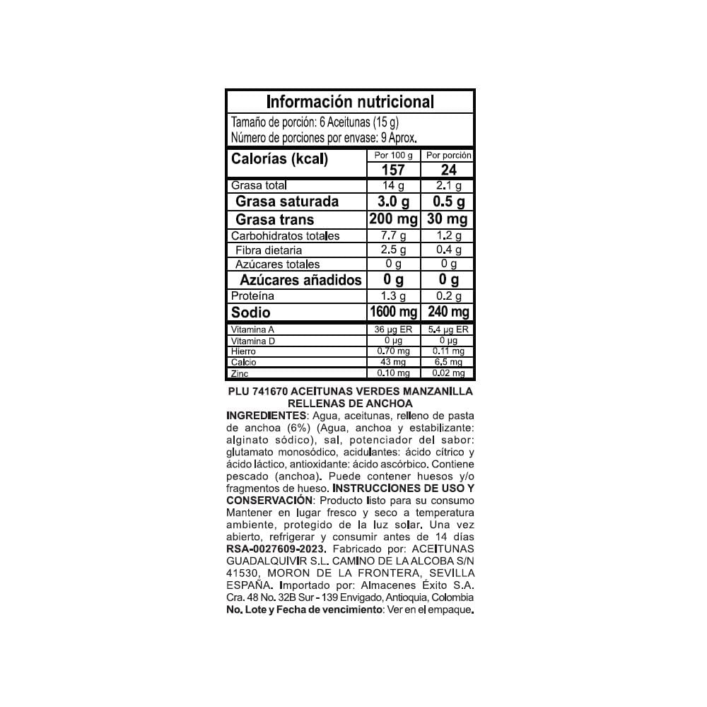 Aceitunas FLORESUR rellena de anchoa (130  gr) img #2