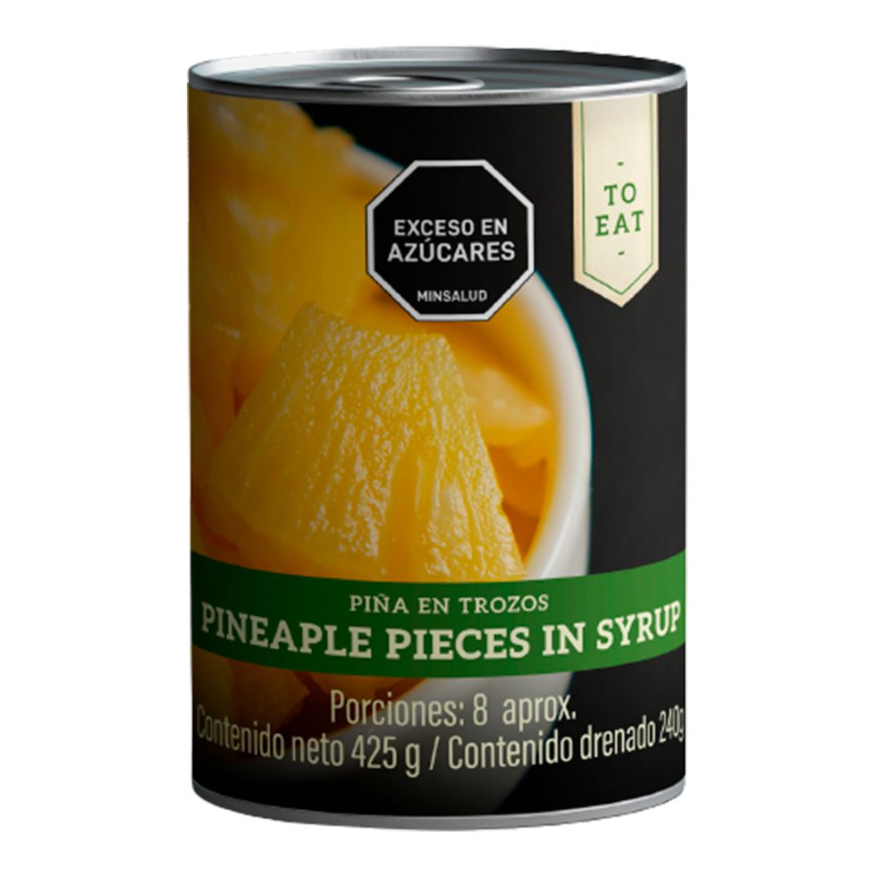 Piña en trozos TO EAT MARCA EXCLUSIVA en almíbar (240  gr) img #1