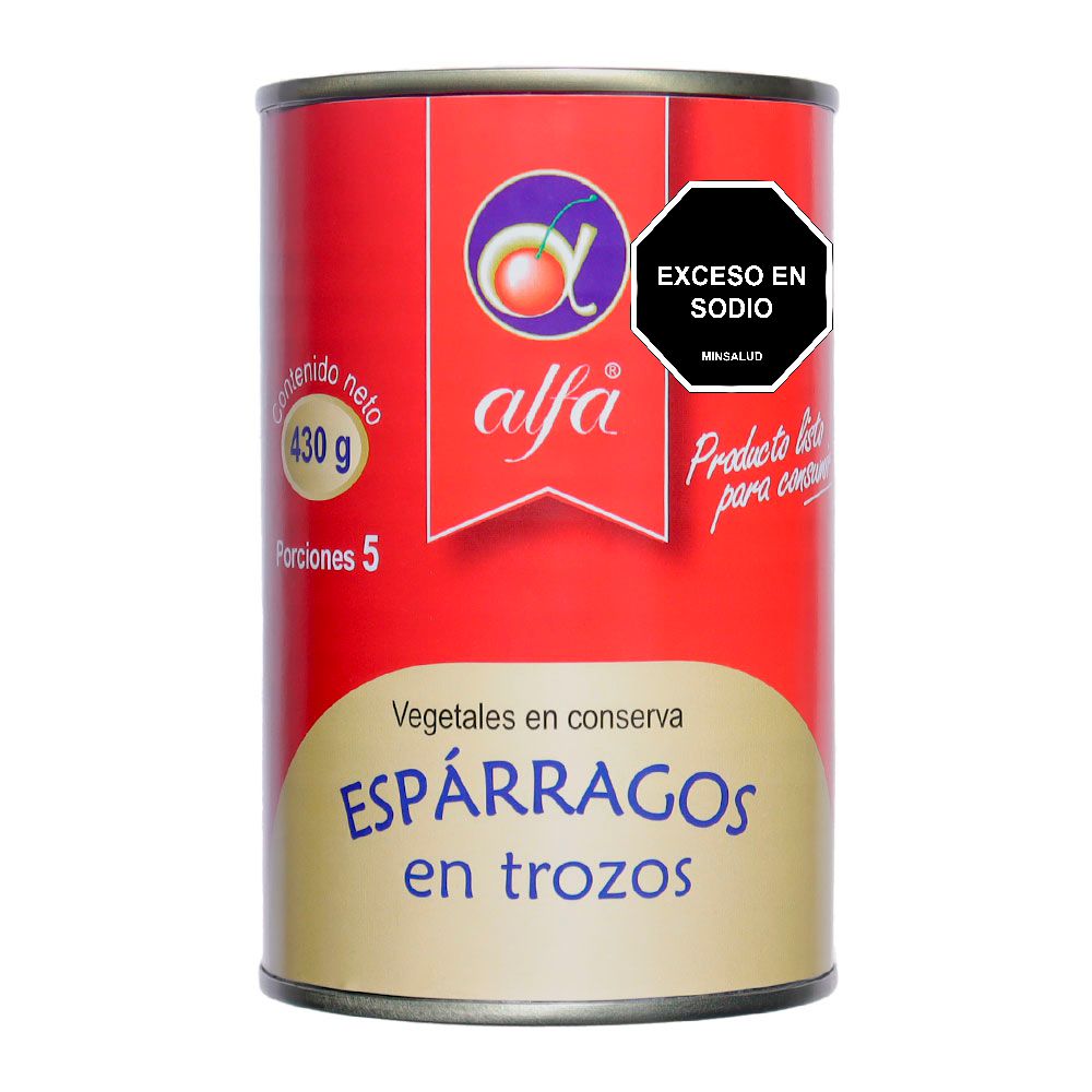Espárragos ALFA en trozos vegetales en conserva (270  gr) img #1