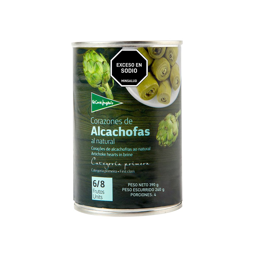 Alcachofas EL CORTE INGLÉS MARCA EXCLUSIV corazones al natural (240  gr) img #1