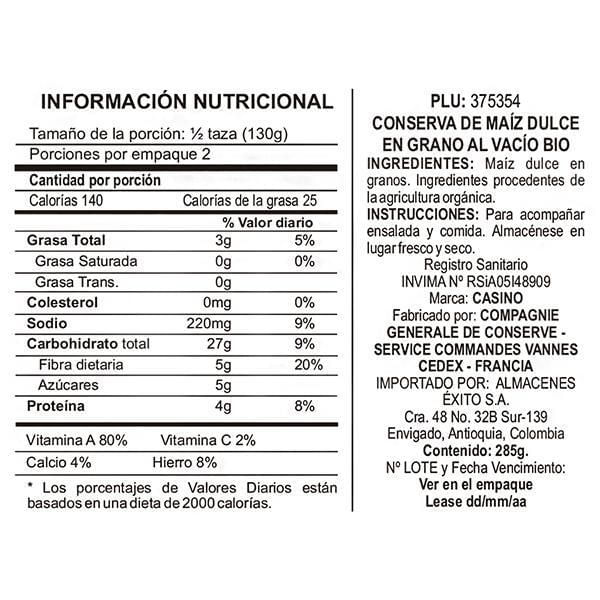 Maíz CASINO bio croquant (285  gr) img #2