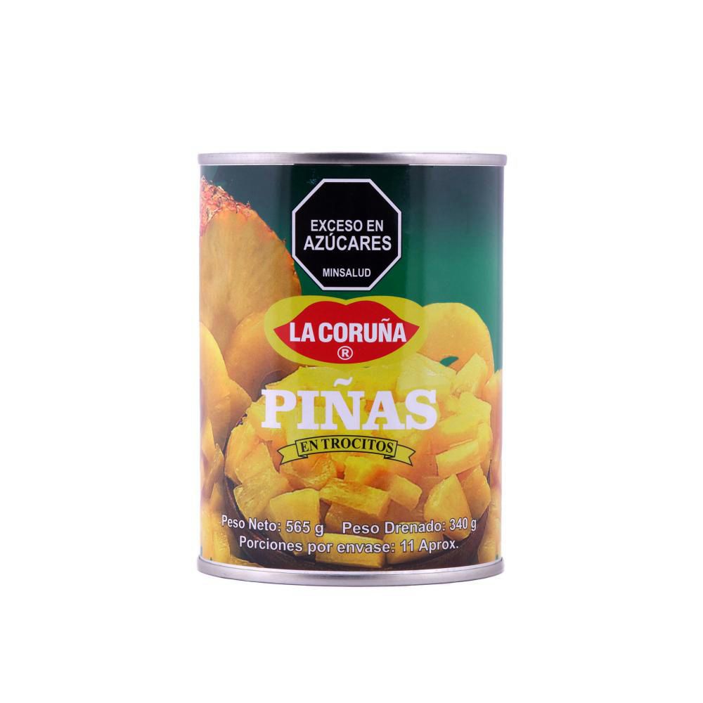 Piña en trocitos LA CORUNA enlatado (340  gr) img #1