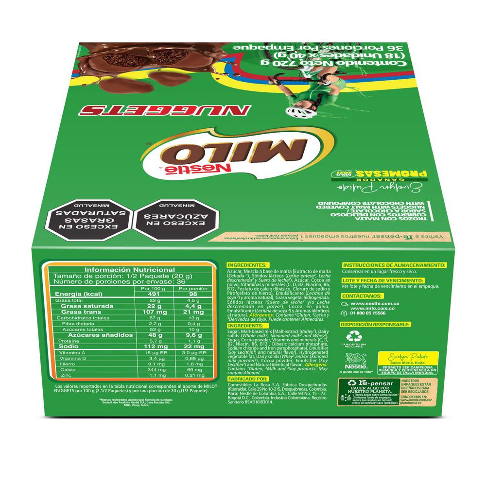 Nuggets chocolate MILO trozos con malta (720  gr) img #2
