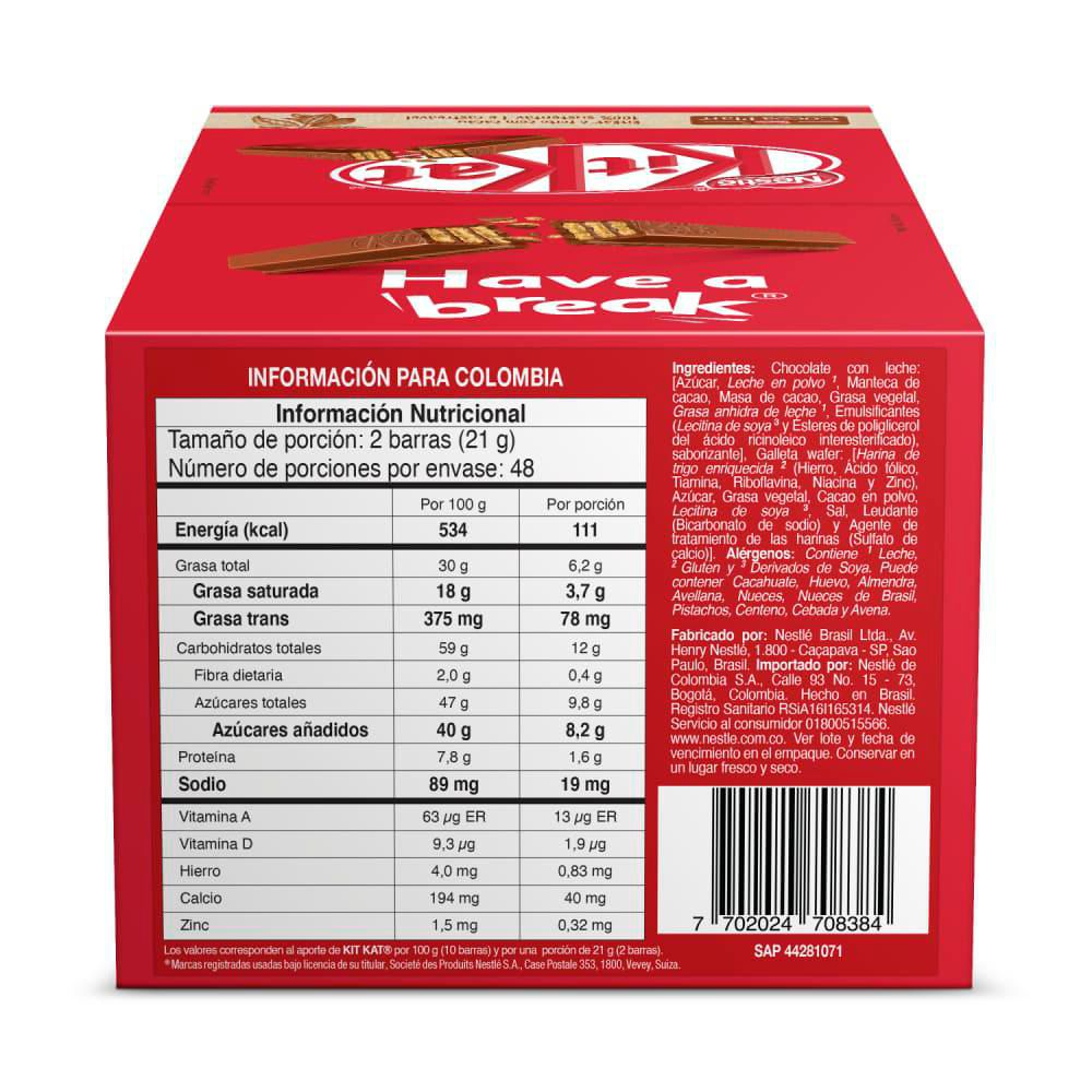 Galleta wafer KIT KAT cubierta con chocolate (996  gr) img #3
