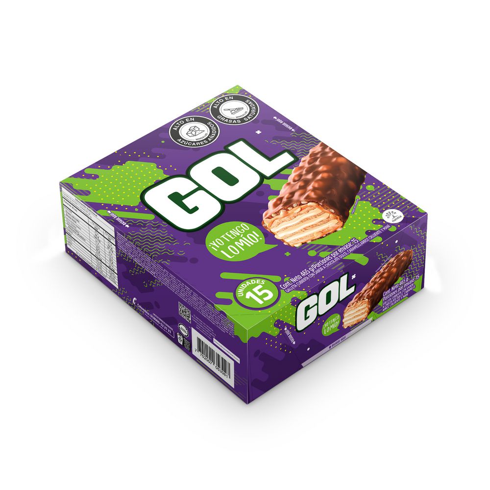 Chocolatina GOL cubierta sabor chocolate (465  gr) img #2