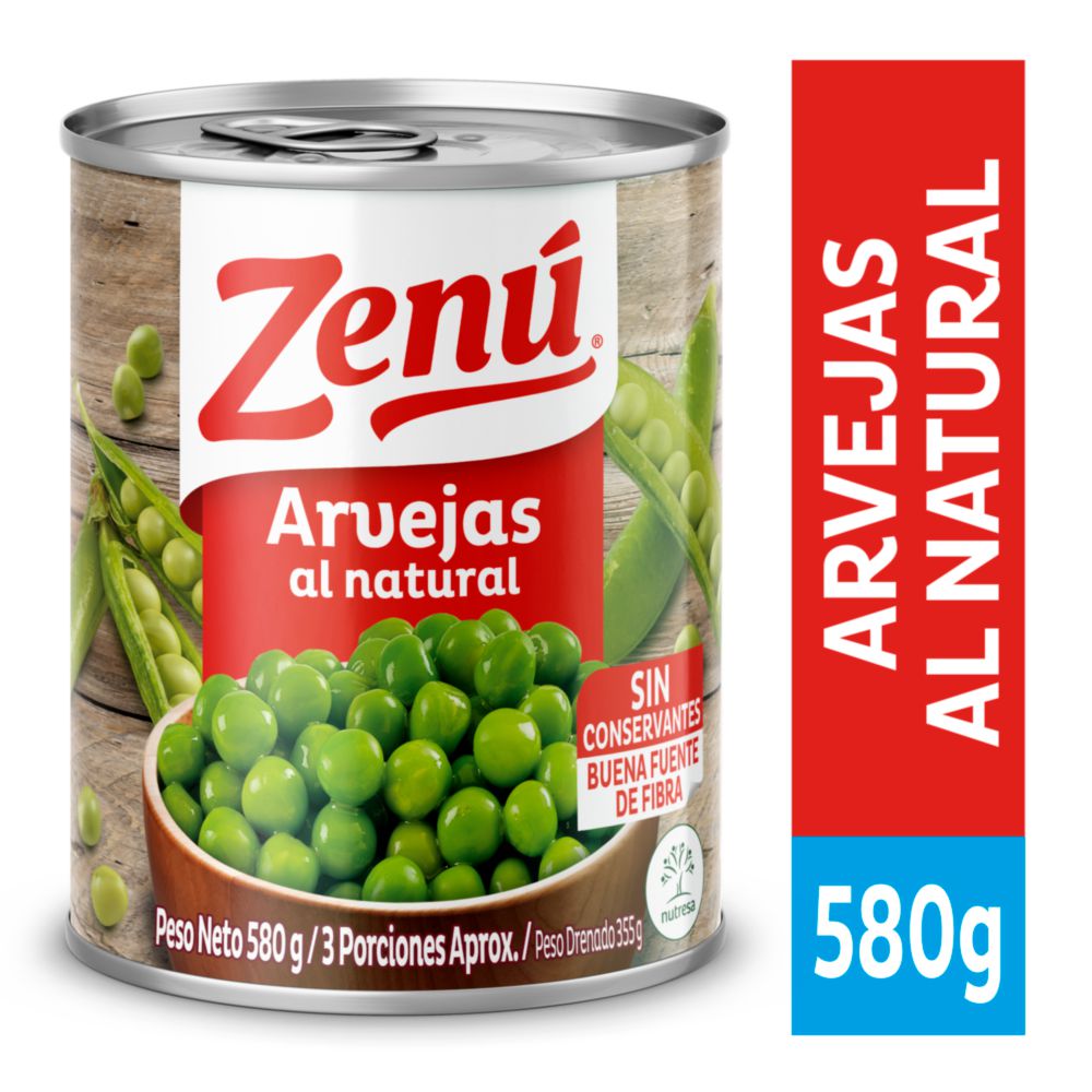 Arvejas ZENU lata, sin conservantes (355  gr) img #1