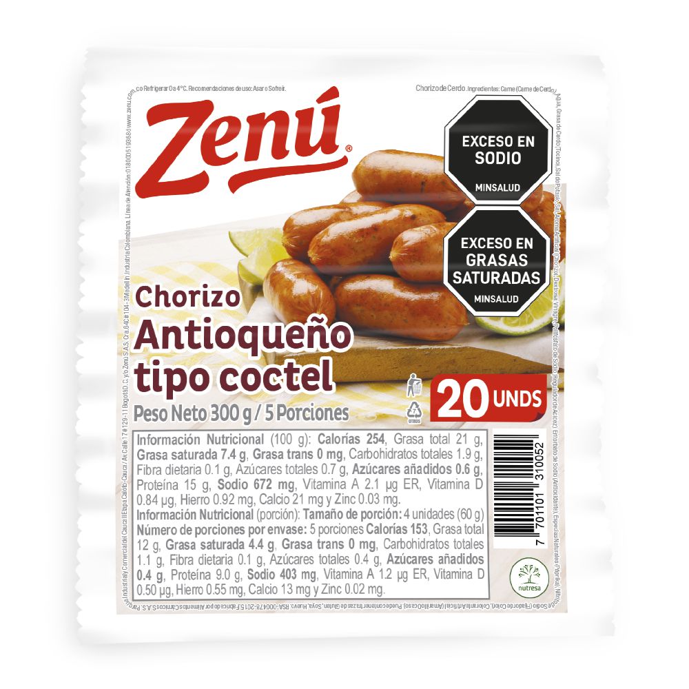 Chorizo ZENU Coctel (300  gr) img #1