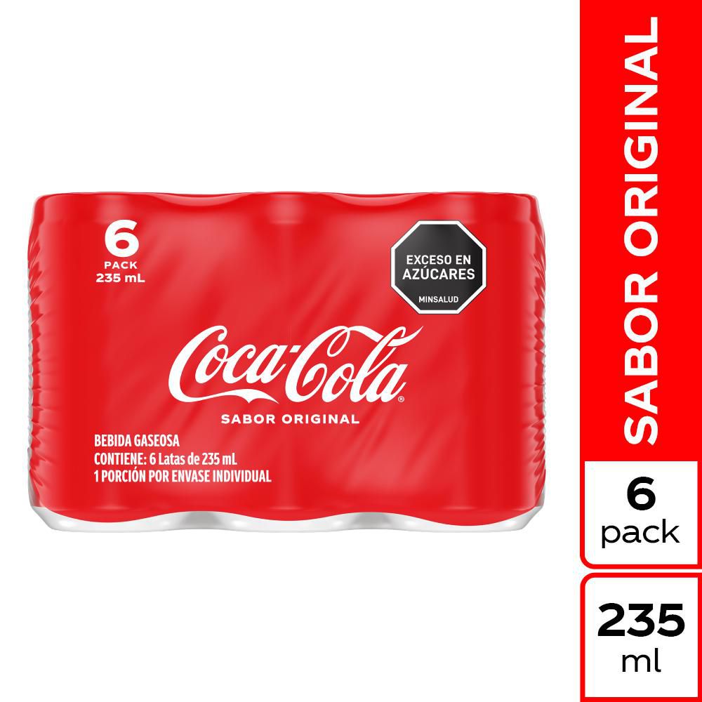 Gaseosa COCA COLA original lata x6und 235ml (1410  ml) img #1