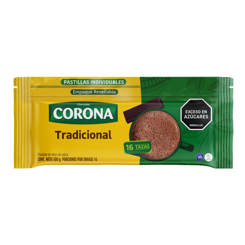Chocolate CORONA con azúcar x pastillas (500  gr) img #2
