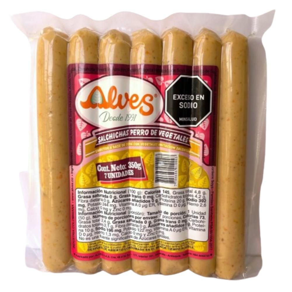 Salchicha ALVES de vegetales para perro caliente (350  gr) img #1