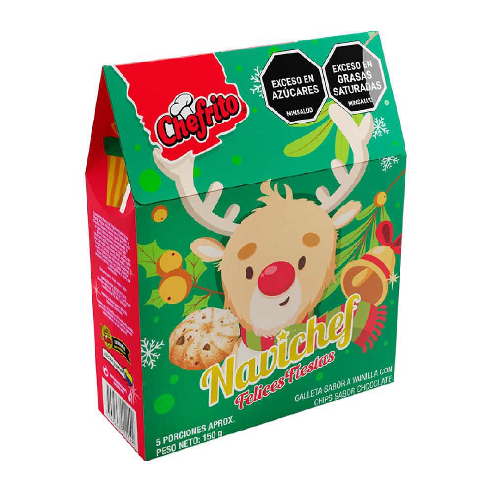 Galletas navidad CHEFRITO vainilla con chips de chocolate (150  gr) img #3