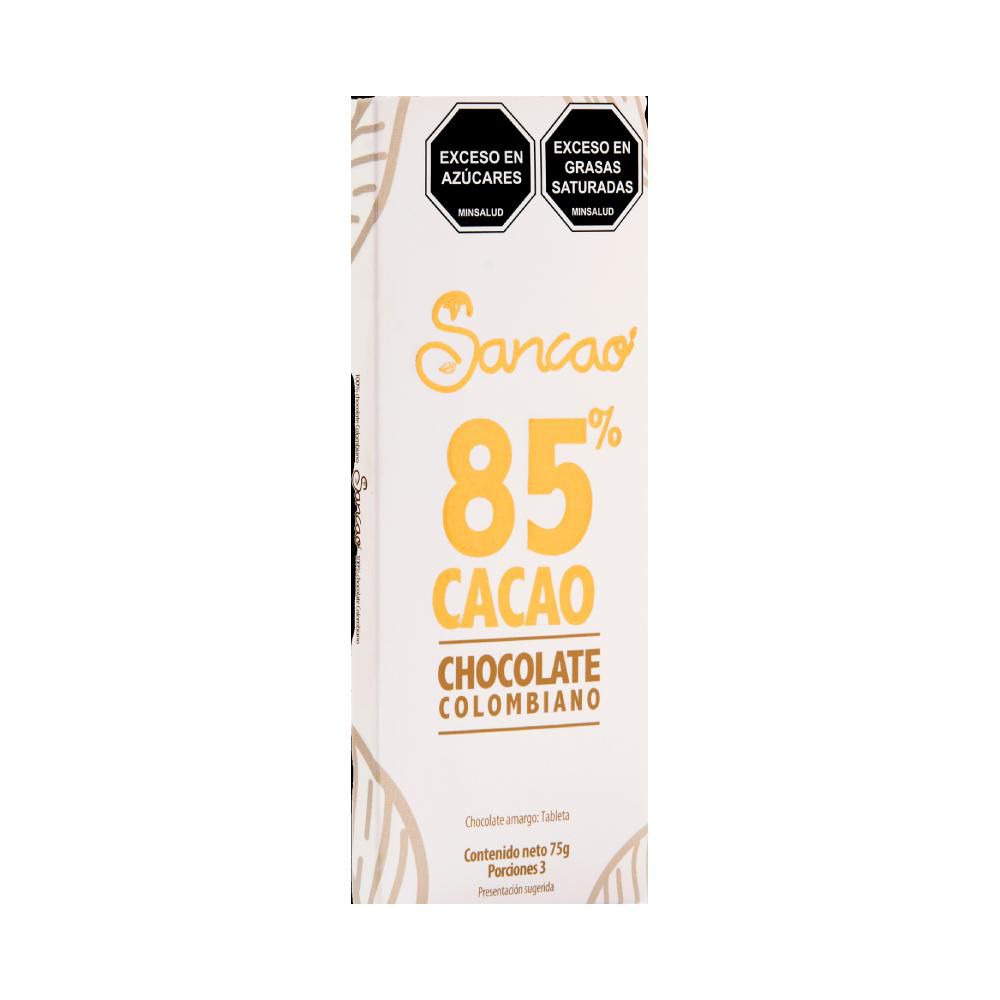 Barra de Chocolate  85% Cacao SANCAO Amargo (75  gr) img #1