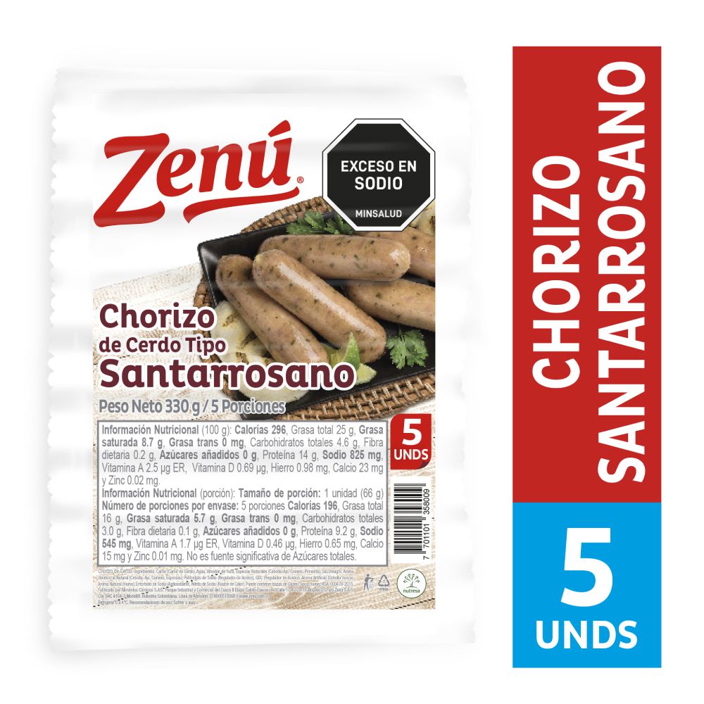 Chorizo ZENU santarrosano (330  gr) img #2