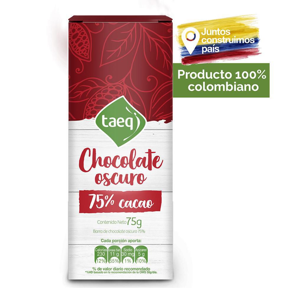 Barra chocolate TAEQ Al 75% (75  gr) img #1
