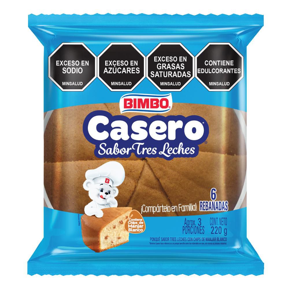 Ponqué BIMBO Casero Tres Leches (220  gr) img #1