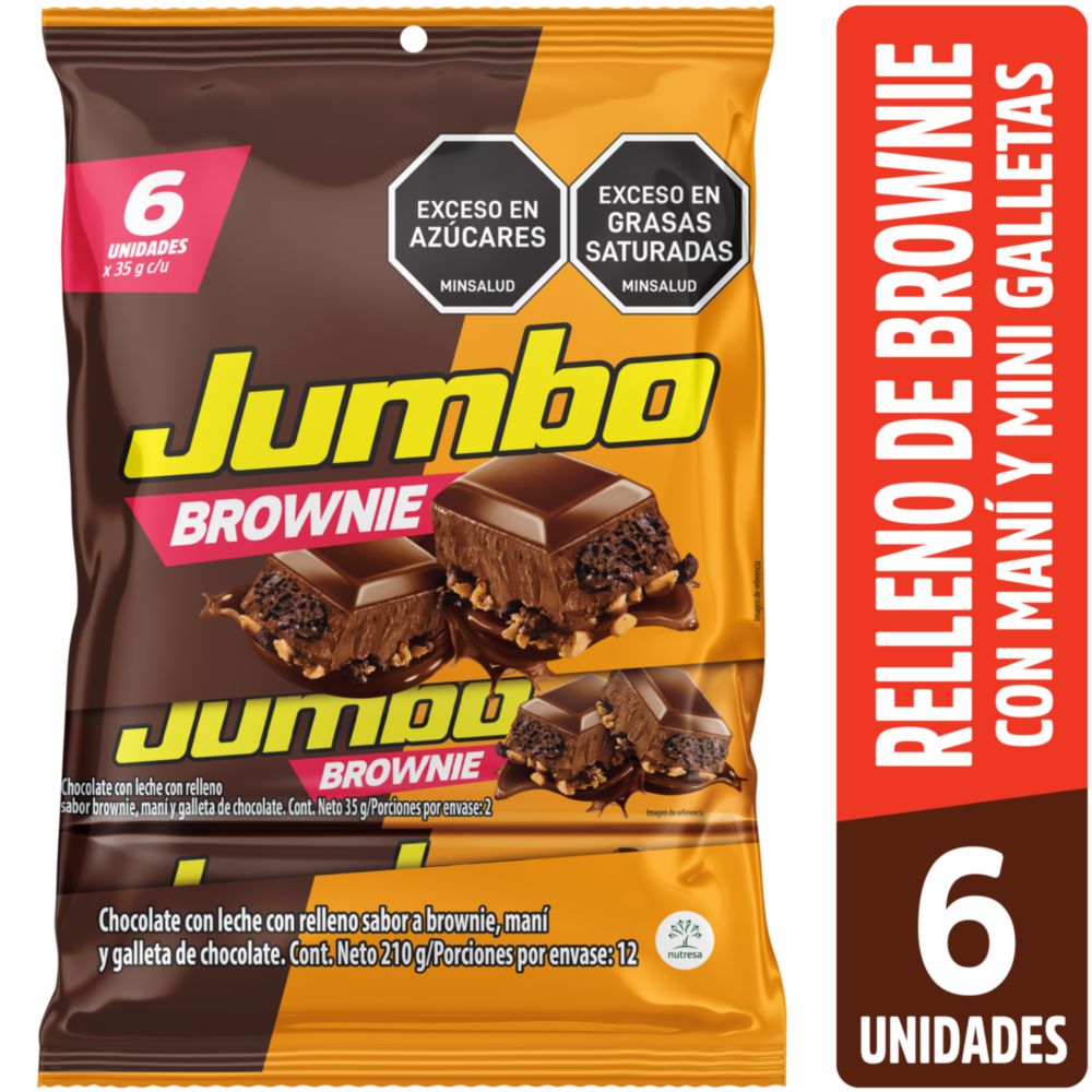 Chocolatina JUMBO rellena de brownie, maní y galletas (210  gr) img #1