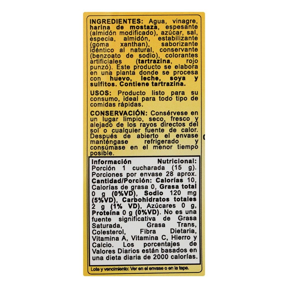 Mostaza BARY botella (425  gr) img #2