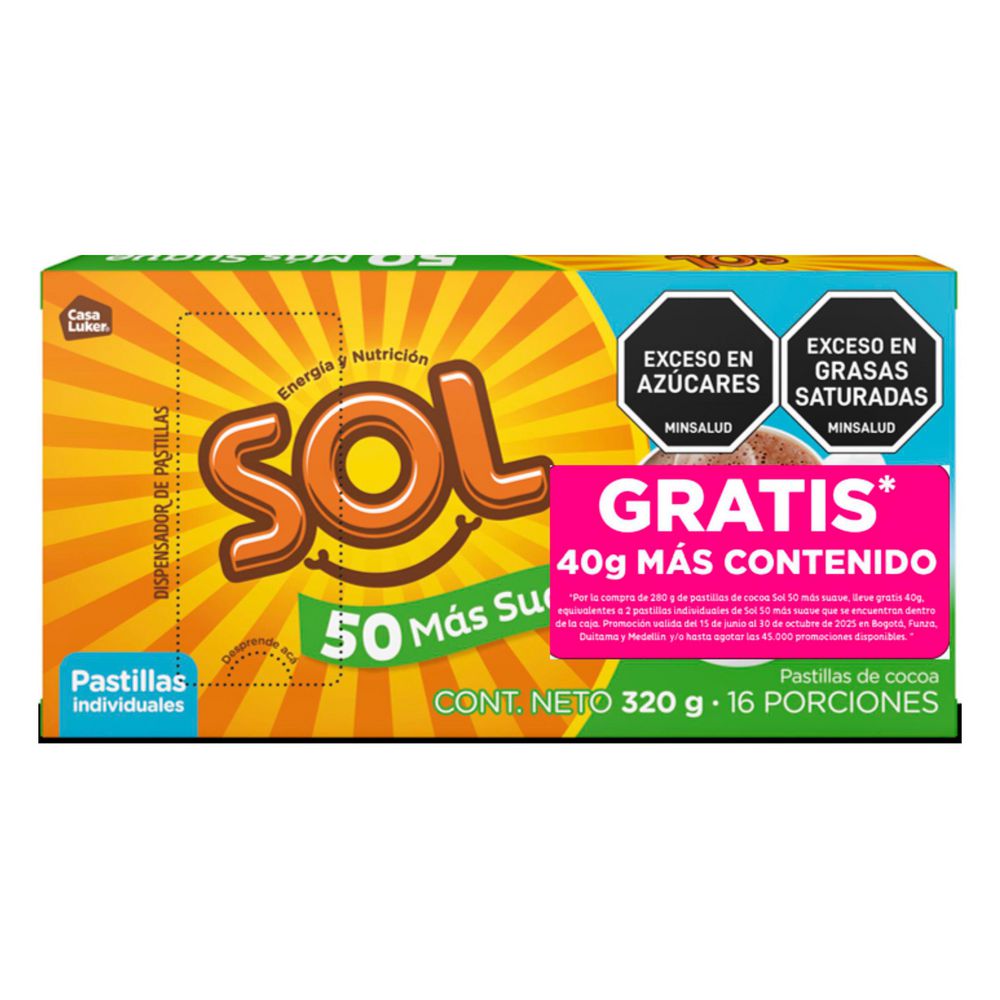 Chocolate SOL pastillas de cocoa individuales (280  gr) img #1