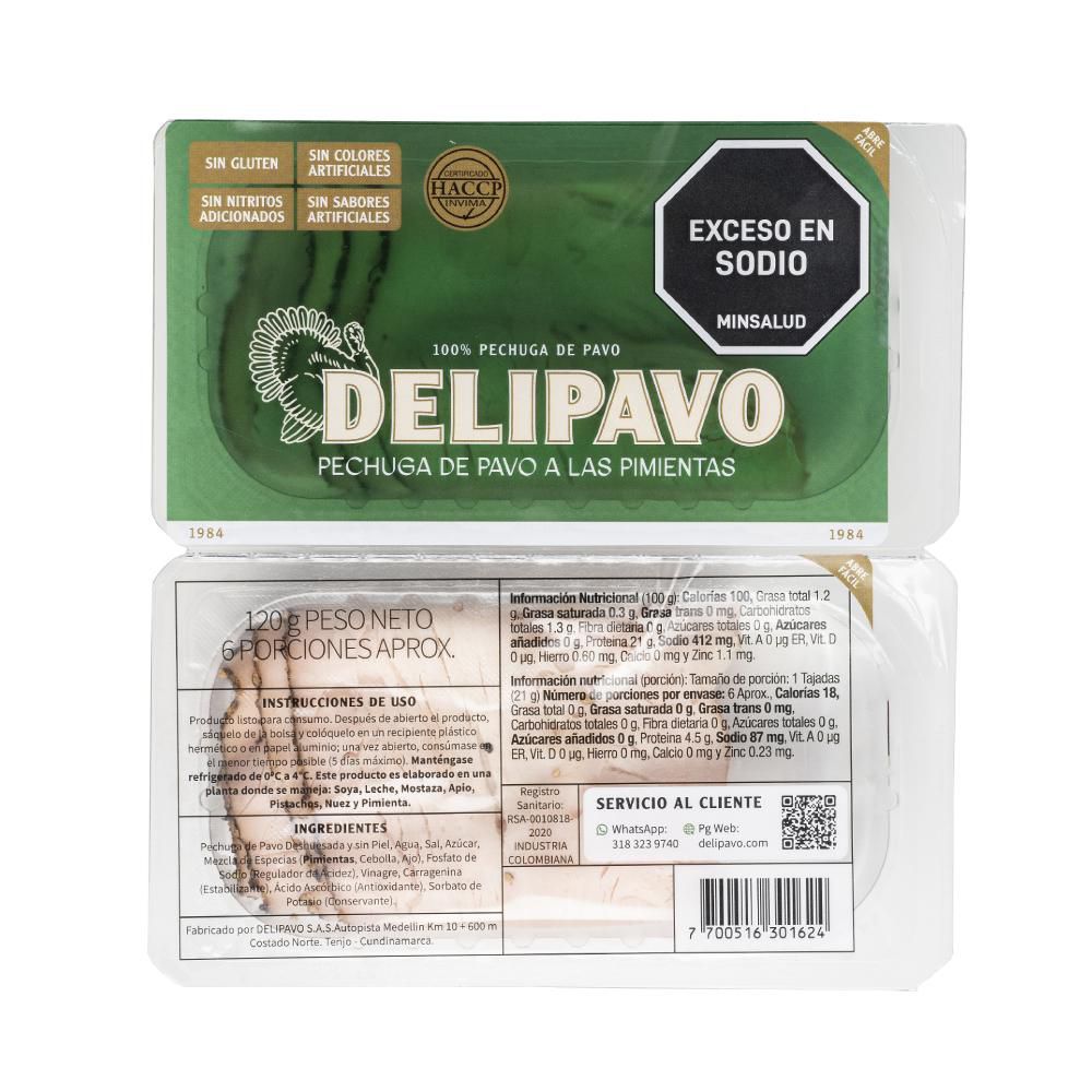 Pechuga de pavo DELIPAVO a la pimienta (120  gr) img #1