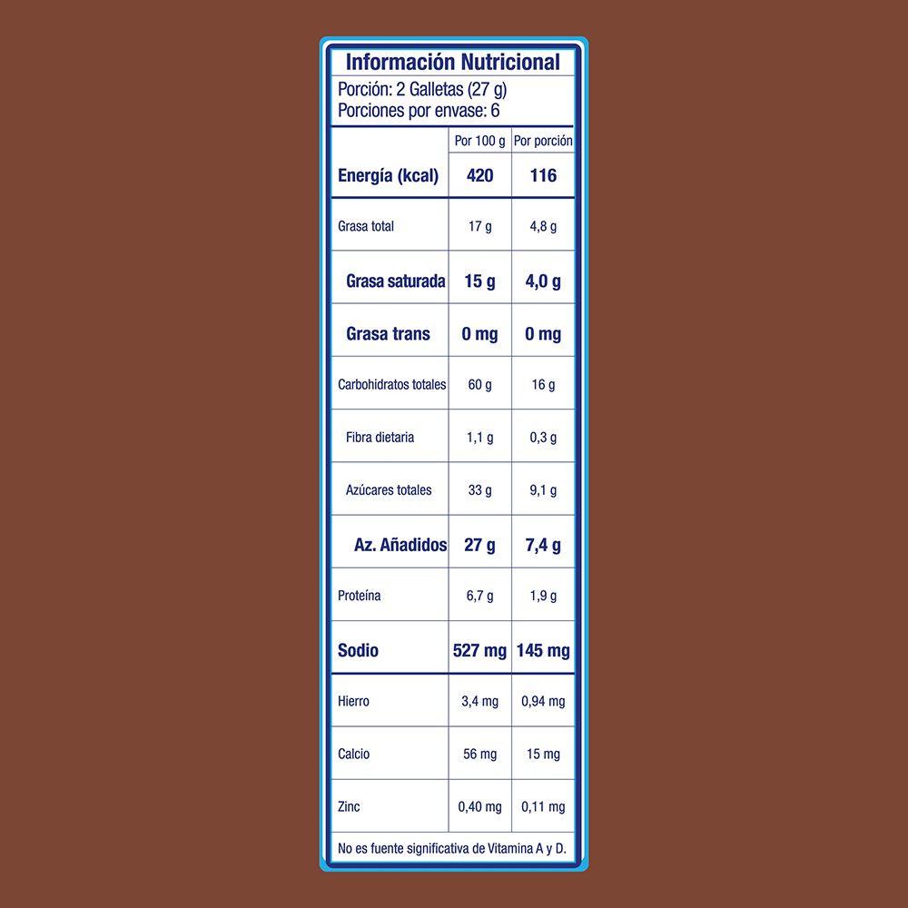 Galletas SALTINAS chocolate y canela x6und (165  gr) img #4