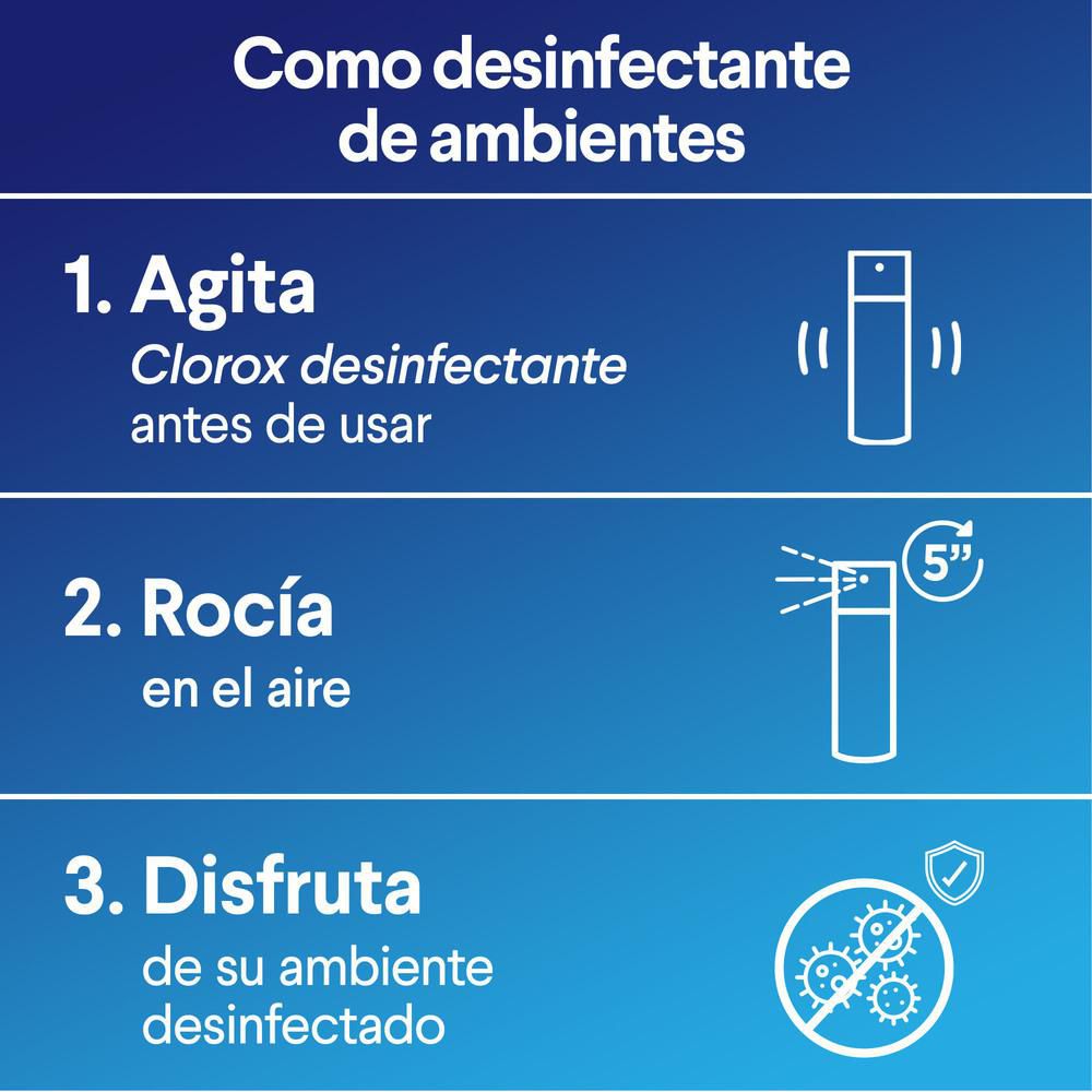 Desinfectante CLOROX en aerosol multisuperficies (332  ml) img #5