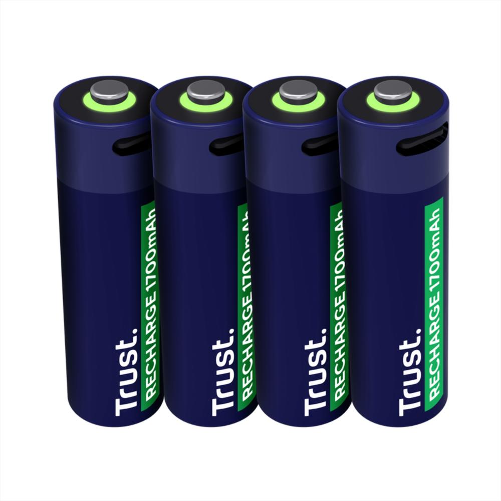 Baterías Recargables Tipo C Trust 4 Pilas Aa img #1