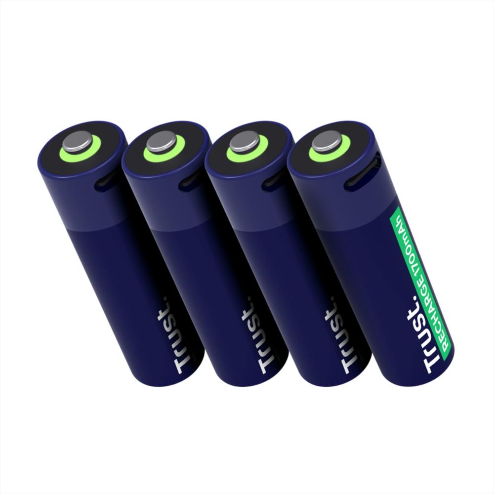 Baterías Recargables Tipo C Trust 4 Pilas Aa img #2