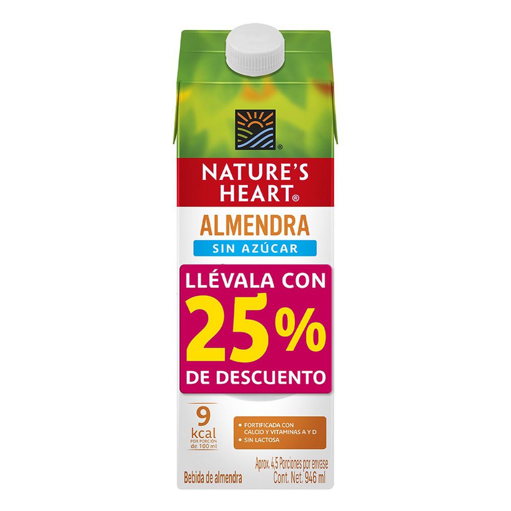 Bebida NATURES HEART ALMENDRA SIN AZUCAR (946  ml) img #1