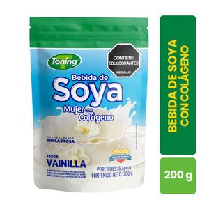 Bebida de soya TONING polvo con colágeno sabor vainilla (200 gr)
