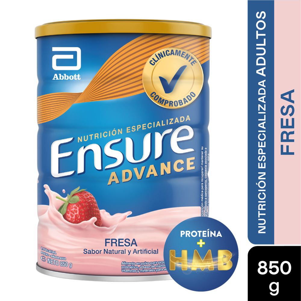 Complemento nutricional ENSURE para adultos sabor a fresa (850  gr) img #1