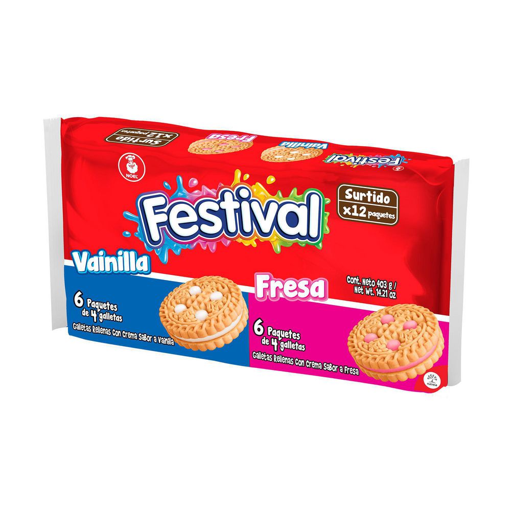 Galletas FESTIVAL surtido vainilla y fresa x12und (403  gr) img #2