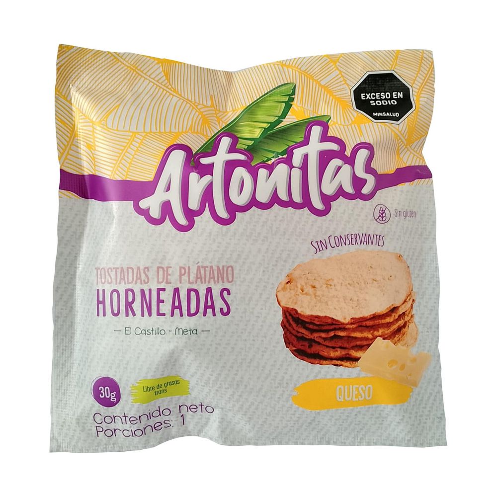 Tostadas de plátano ARTONITAS horneadas con queso (30  gr) img #1