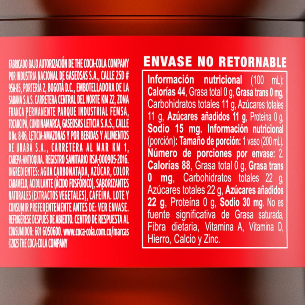 Gaseosa COCA COLA original x4und 400ml (1600  ml) img #3