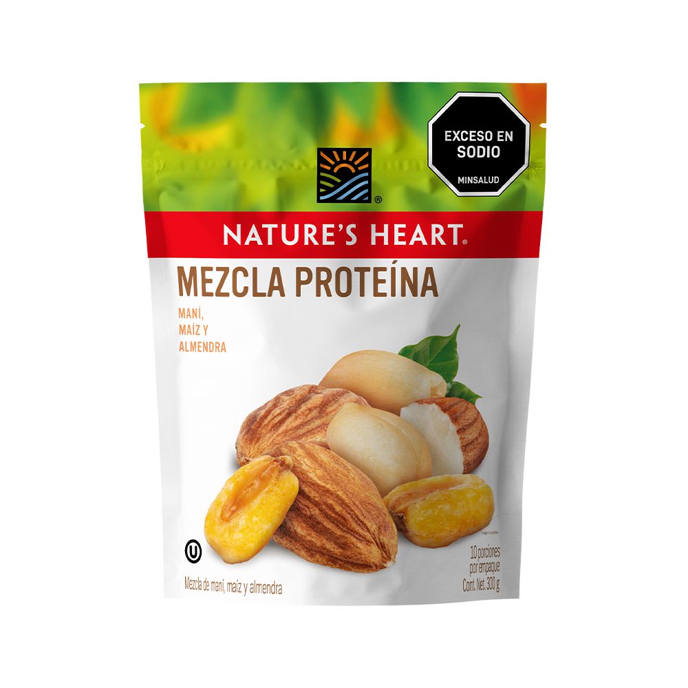 Mezcla frutos secos NATURES HEART proteína maní, maíz y almendras (300  gr) img #1
