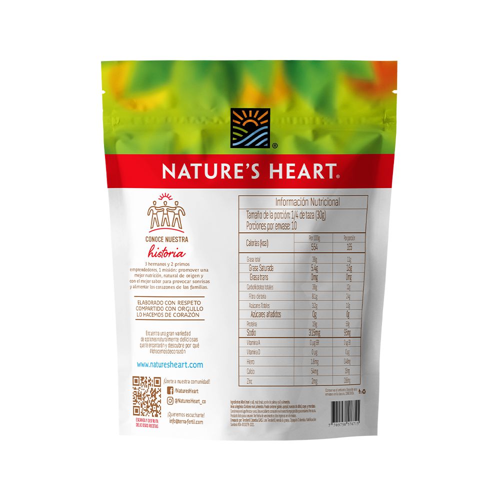 Mezcla frutos secos NATURES HEART proteína maní, maíz y almendras (300  gr) img #2