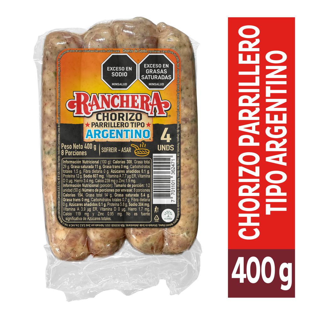 Chorizo RANCHERA colombiano ranchera (400  gr) img #1
