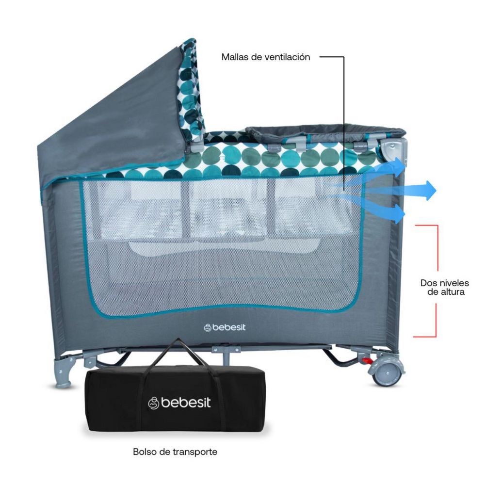 Cuna Corral Bebe Magic Con Mosquitero BEBESIT img #2