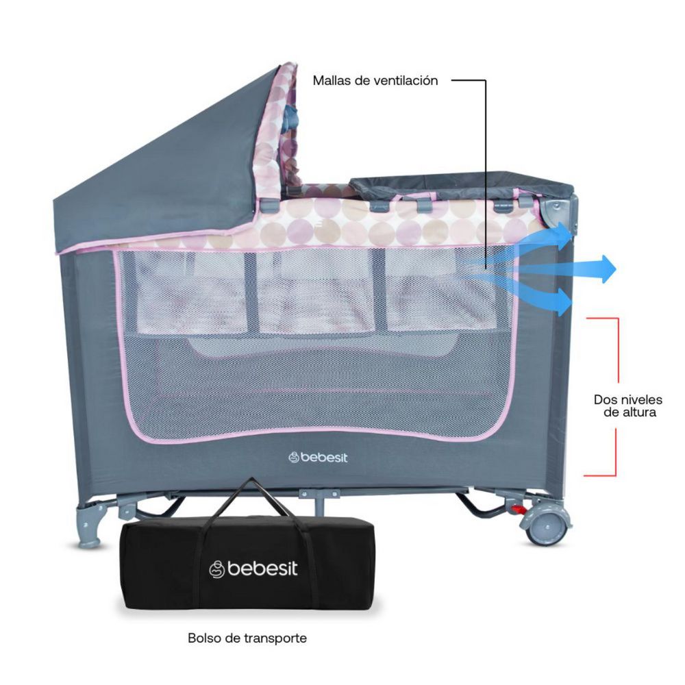 Cuna Corral Bebe Magic Con Mosquitero BEBESIT img #2