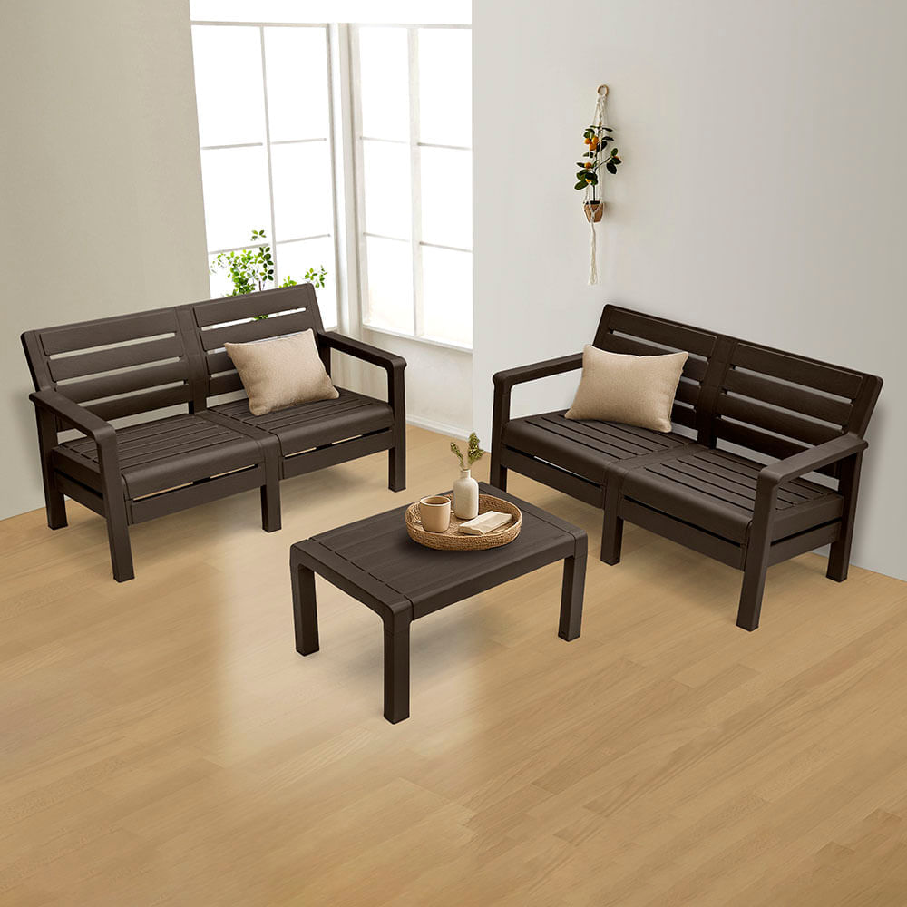 Sala Barú En L 4 puestos (2 Sofá Doble + Mesa de Centro)