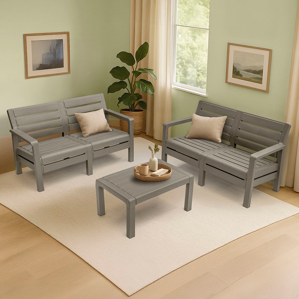 Sala Barú En L 4 puestos (2 Sofá Doble + Mesa de Centro)