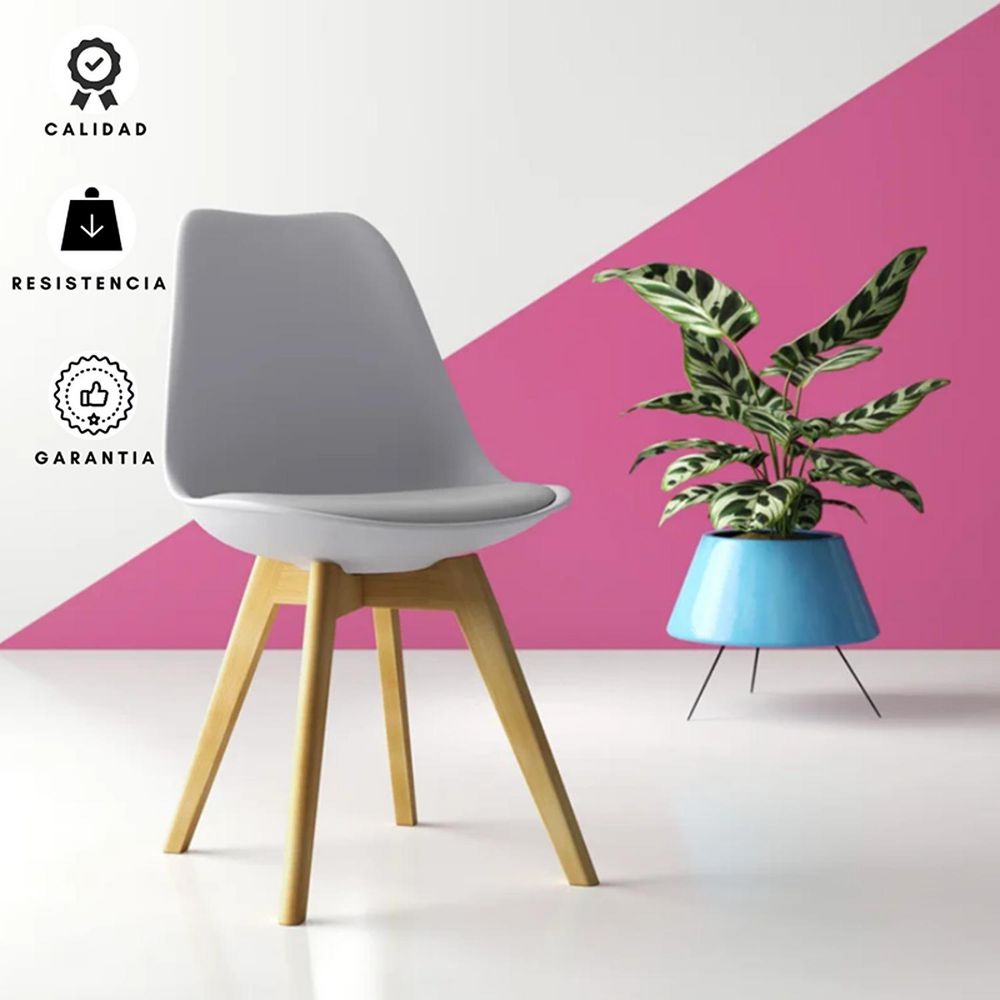 Silla Milano Tapizada Gris EKONOMODO DESIGN EKMS259G img #4