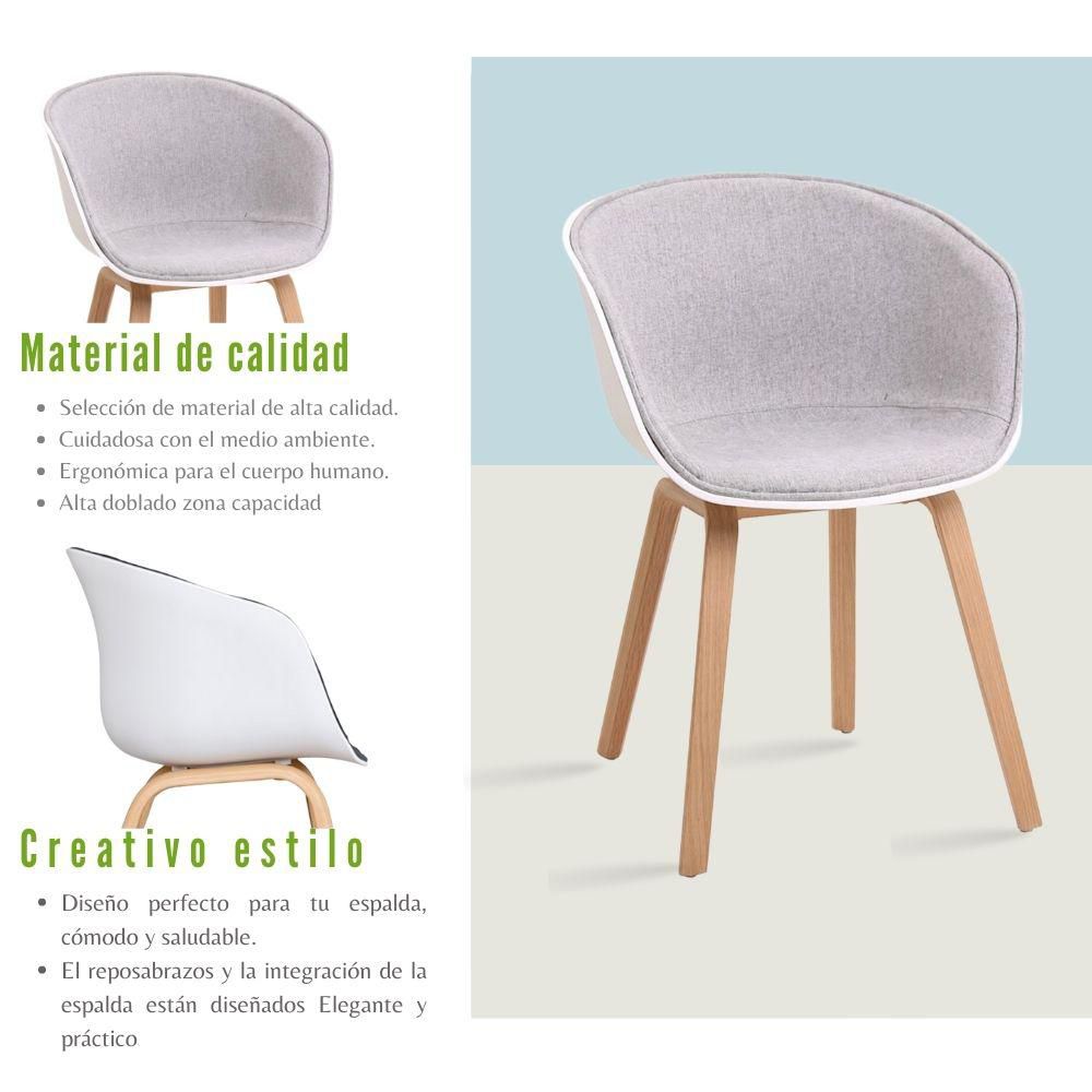 SILLA NATURA TAPIZADA GRIS EKONOMODO DESIGN EKMR1698 img #2