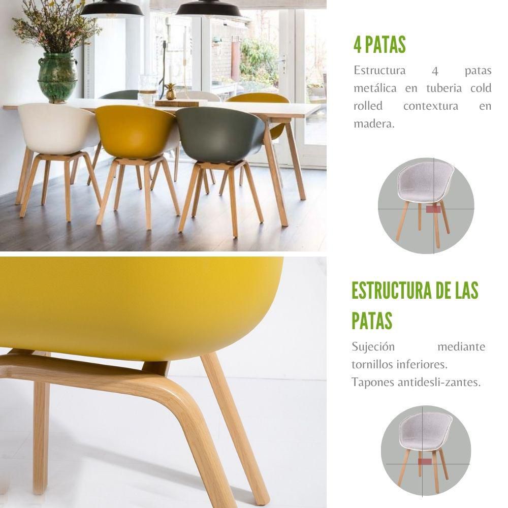 SILLA NATURA TAPIZADA GRIS EKONOMODO DESIGN EKMR1698 img #3