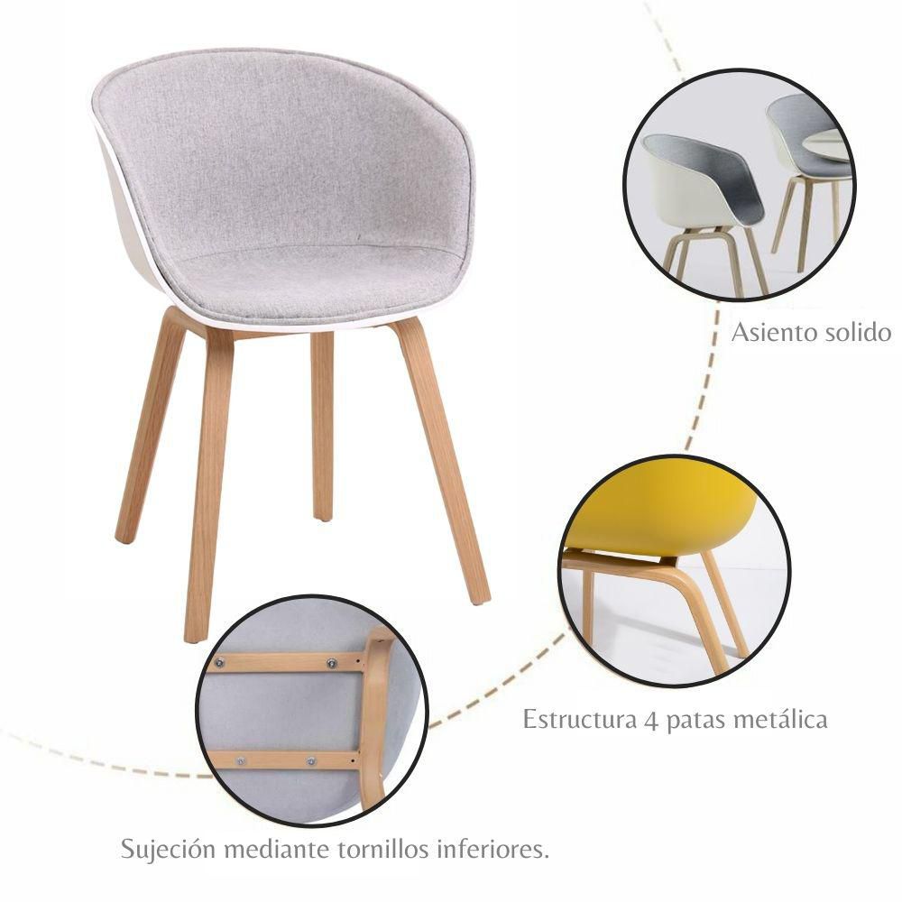 SILLA NATURA TAPIZADA GRIS EKONOMODO DESIGN EKMR1698 img #4
