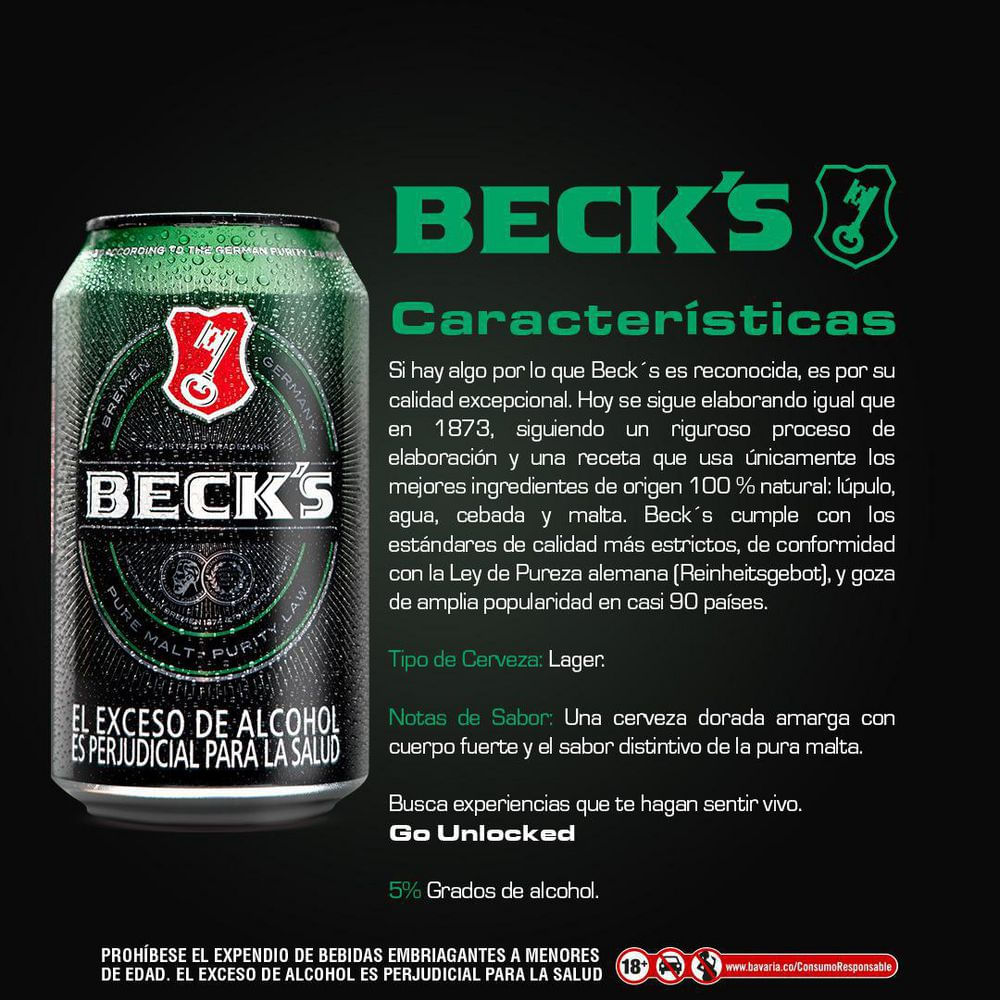 Cerveza BECK S lata (355  ml) img #2