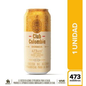 Cerveza CLUB COLOMBIA latón dorada (473 ml)