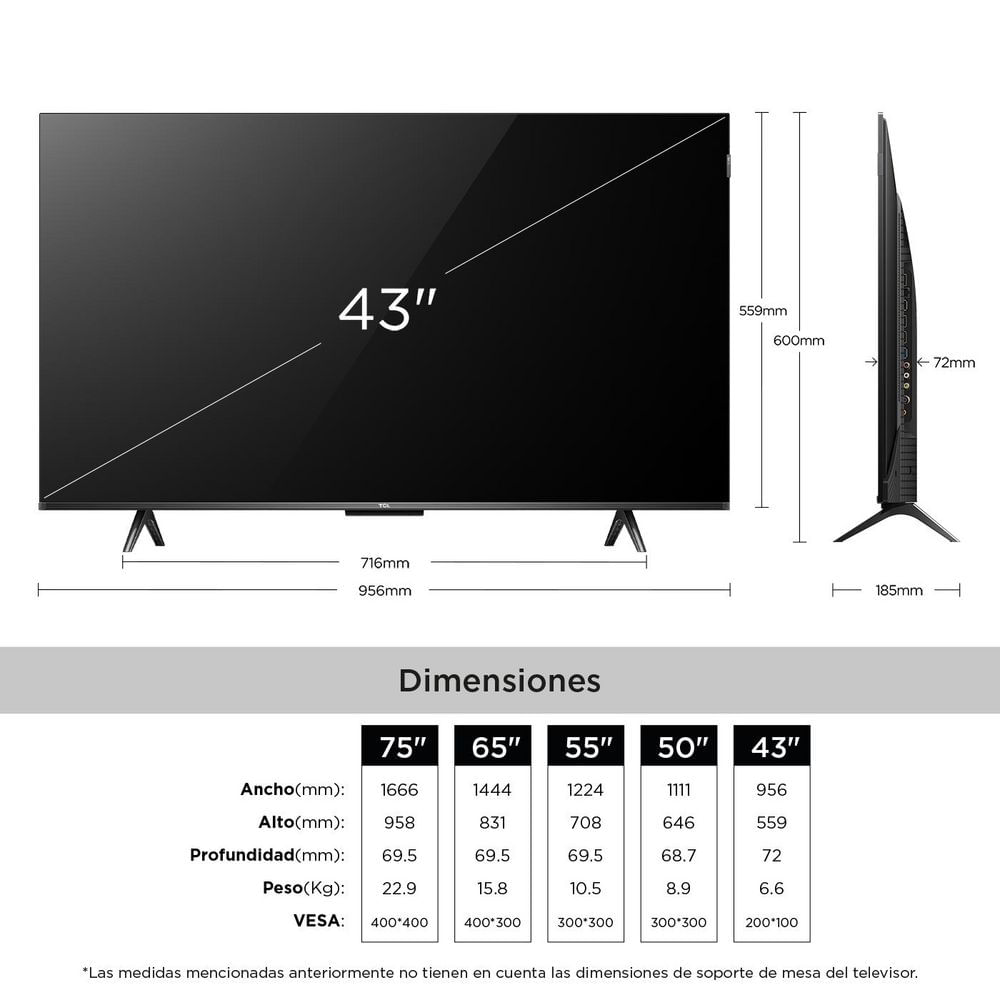 Televisor TCL 43 pulgadas QLED Uhd4K Smart TV 43P7K img #2